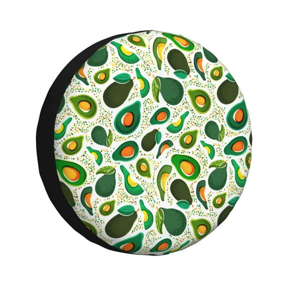 Rv Spare Tire Cover 14 inch - Green Avocado (2) Tire Covers for Trailers, Adjustable Camper Spare Tire Cover