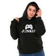 thumbnail image 4 of Video Game Junkie Gamer Nerdy Gaming Unisex Plus Fleece Graphic Hoodie Brisco Brands 2X, 4 of 5