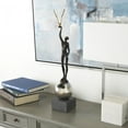 thumbnail image 2 of 6" x 28" Silver Polystone People Sculpture with Stainless Steel Accents, by DecMode, 2 of 9