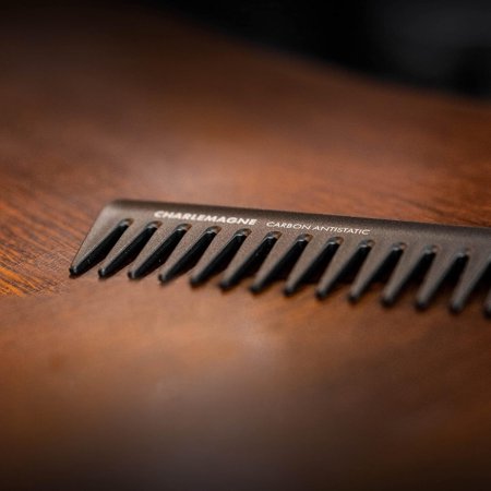 Charlemagne Hair Comb Carbon Fiber Wide Tooth Detangling Comb Heat Resistant Anti-Static Black