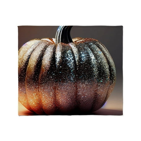 CafePress - Glitter Pumpkin - Soft Fleece Throw Blanket, 50"x60" for All Ages