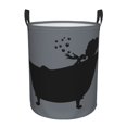 thumbnail image 1 of DouZhe Waterproof Collapsible Large Laundry Baskets, Bathtub Bubble Women Silhouette Prints Circular Hamper with Handles, 1 of 7