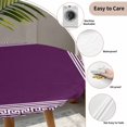 thumbnail image 5 of Dark Purple Geometric Round Fitted Tablecloth with Elastic Edge, Waterproof Table Cloth Table Cover for 45"-54" Tables, White Greek Key Design Abstract Modern Tablecloths for Dining Picnic Outdoor, 5 of 9