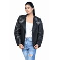 thumbnail image 3 of Ladies Cross Zip Leather Moto Jacket, 3 of 8
