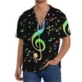 thumbnail image 1 of JUNZAN Music Notes Print Mens Casual Button Down Shirts Short Sleeve Shirt-Large, 1 of 5
