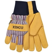 Kinco Otto Striped Mens Large Pigskin Leather Palm Thermal Insulated Work Glove