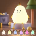 thumbnail image 1 of Luz Led de noche para guardería, lámpara de pera regulable de silicona súper blanda, recargable por USB, Control táctil, 7 colores, 1 of 5