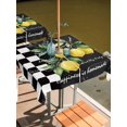thumbnail image 2 of Outdoor Tablecloth with Umbrella Hole for Patio/Picnic/Party/Camping, Summer Lemons Waterproof Table Cloth Square Cover Washable, Vintage Botanical Fruit Branch Black Plaid (54"x 54"), 2 of 9