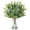 Green leaves paired with a transparent vase, variant on Artificial Eucalyptus Stems in Glass Vase 14" 6Pcs Faux Eucalyptus Branches Home Table Decor Fake Greenery Plants Stems for Farmhouse Wedding Centerpiece Bathroom Decorations 【6PcsFaux Eucalyptus】