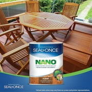 SEAL-ONCE NANO Flat Clear Water-Based Premium Wood Sealer 1 Gallon - Outdoor Use