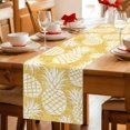 thumbnail image 6 of Table Runner 70 Inches Long, Yellow Pineapple Decorative Table Runner for Party Wedding Home Decor, Tropical Summer Botanical Fruits Dresser Scarves for Bedroom Kitchen Tables Decor 13x70 Inch, 6 of 9