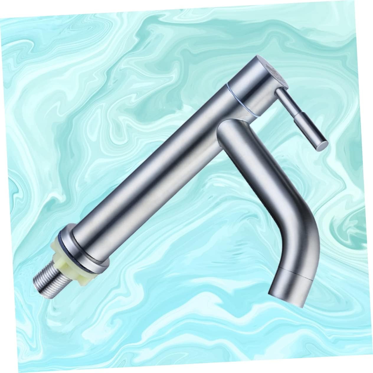 Bath Faucet Bathroom Accessories Bathtub Faucet Stainless Steel Water Tap Home Water Faucet Waterfall Faucet Single Cold Faucet Spout Sprayer to Rotate Single Handle Silver Outdoor