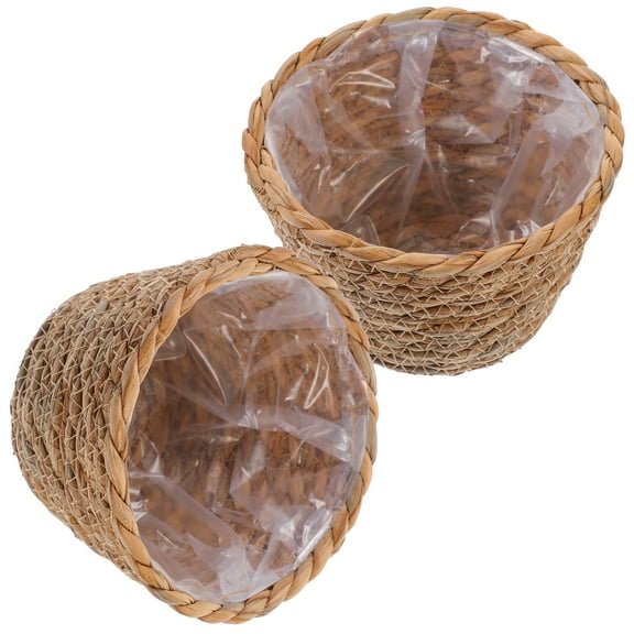 2 Pcs Pots for House Plants Large Basket Blankets Lightweight Woven Planter