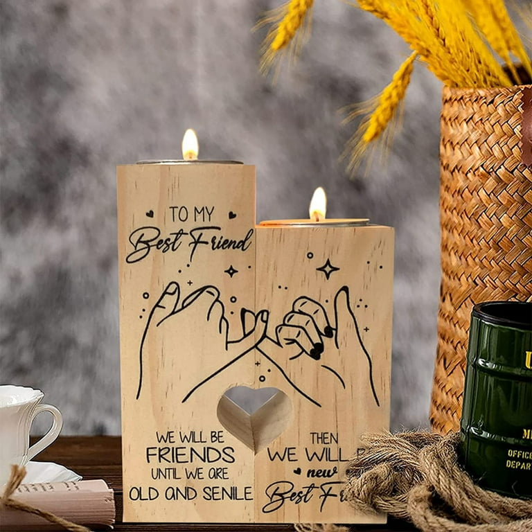 Big Best Friend Birthday Gifts for Women to My Best Freind Candle Holder We Will Be Freinds Until We Are Old And Senile Women Girl Friends