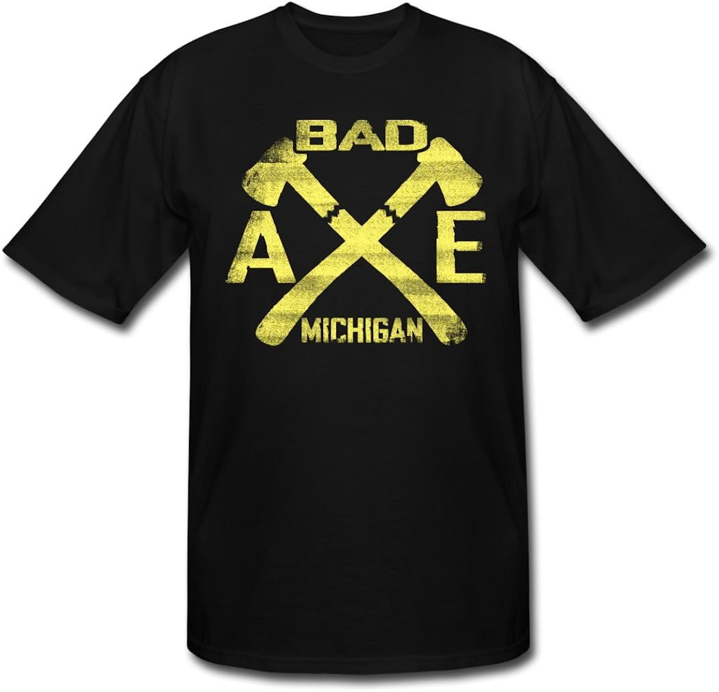 WEIXIAO Cotton Bad Axe Michigan Black Black Men Shirt