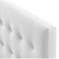 thumbnail image 4 of Contemporary Modern Urban Designer Bedroom Queen Size Tufted Headboard, Velvet Fabric, White, 4 of 5