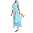 thumbnail image 2 of Pincandy Women's Solid Color Pajama Set - Crew Neck Short Sleeve Top & Pants, Casual & Comfortable for Homewear, 2 of 5