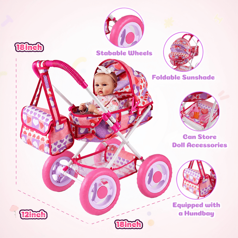 RSG 10-Piece Baby Doll Stroller Set with Feeding Accessories photo 6