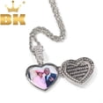 thumbnail image 2 of Colgante de marco de medallón de foto personalizado con forma de corazón de The BLING KING, grabado de nombre, joyería de memoria de moda para pareja, regalo del Día de San Valentín, 2 of 4