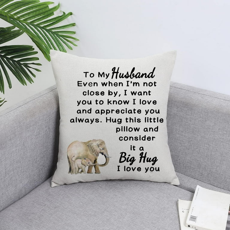 Husband Pillow Cover for Him Throw Pillow Cover Cushion Cover Birthday Gift for Husband Big Hug to My Husband Presents for Men Walmart