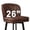 26"-Brown-Faux Leather, variant on MultiHaven 30" Shell Back Bar Stools Set of 2,Swivel Counter Height Fabric Chairs with Metal Legs for Kitchen Island,Bar,Cafe - Mid Grey