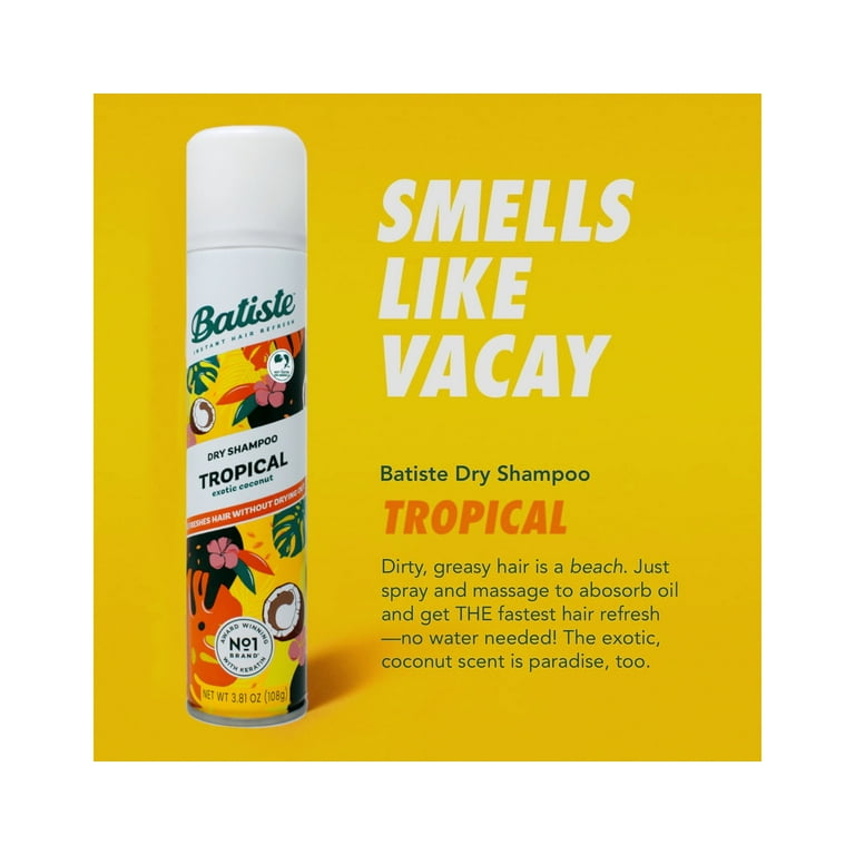 Batiste Dry Shampoo Tropical 6.73oz Each - Walmart.com