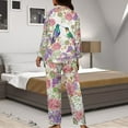 thumbnail image 7 of Kuiaobaty Hummingbird Flower Print Pajamas Set for Womens Ladies Long Sleeve Lounge Set with Button Down Sleepwear Long Pants Trousers Set 2 Pcs Lounge Pajama Sets for Women, 3XL, 7 of 7