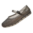 thumbnail image 2 of Samdudou Womens Flats Closed Toe Rhinestone Trim Mary Jane Jelly Shoes Breathable Cutout Design Buckle Strap Dressy Slip On Vacation Outdoor Everyday Sparkly Sandals, 2 of 9