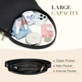thumbnail image 3 of MISSNINE Shoulder Bag for Women Small Purse with Expansion Zipper Crescent Clutch Purse Vegan Leather Hobo Bag Trendy Handbag, Black, 3 of 7
