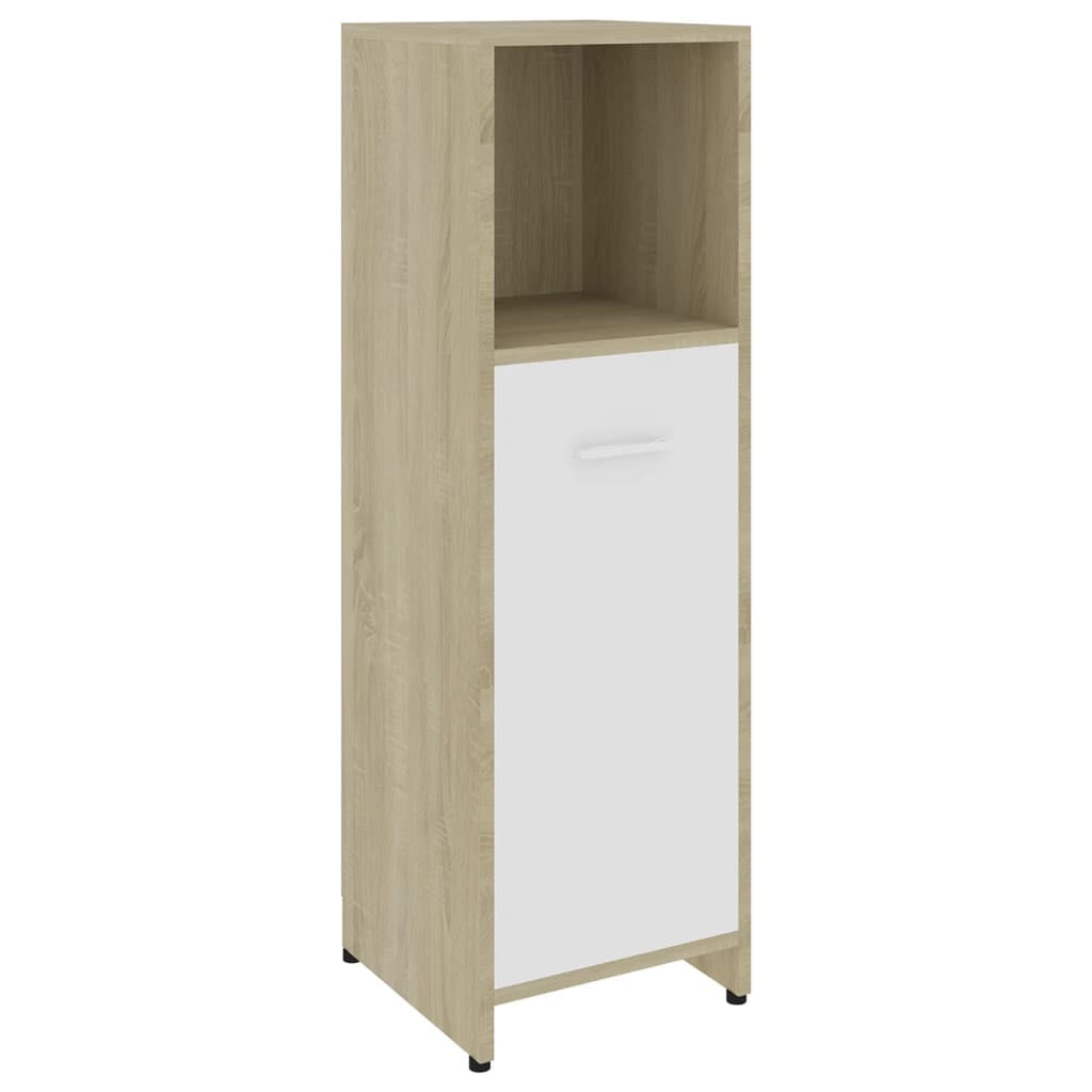 vidaXL Bathroom Cabinet Bath Linen Cabinet Bathroom Vanity Engineered ...