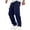 Dark Blue, variant on Straight Leg Pants for Men, Casual Multi-Pocket Workwear, Polyester Full-Length Trousers, 1 PC