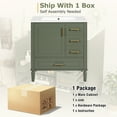 thumbnail image 5 of Euroco Compact Bathroom Cabinet with Ceramic Basin, Soft-Close Door, Ample Storage,and Gold Handles – Easy Assembly and Durable MDF Construction, 5 of 7