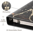 thumbnail image 3 of FORMRS 3 Ring Photo Album 4"x6" Self Adhesive Large Capacity PU Leather Cover, Black Halloween Dancing Skeleton, 3 of 7