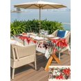 thumbnail image 4 of Outdoor Tablecloth with Umbrella Hole and Zipper, Christmas Poinsettia Rectangle Table Cloth 54x80 Inch Waterproof Tablecloth, Xmas Floral Pine Cones Winter Picnic Table Cover for Patio Camping, 4 of 7