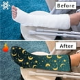 thumbnail image 7 of COEQINE Moon Star Leg Cast Covers Broken Leg Shower Cast Cover Elastic Cast Socks Cover Cast Size S Washable Cast and Bandage Protector Cast Scratcher Sleeve After Surgery Gifts, 7 of 7