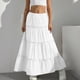 thumbnail image 2 of Vestido de Verano Midi Longitud Color Sólido Relajado Deportes Elástico de la Cintura Nudo Falda Completa para Niños, 2 of 8