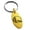 Gold, variant on Stainless Steel Letter Q Initial Metro Retro Monogram Engraved Small Oval Charm Keychain Keyring