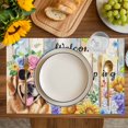 thumbnail image 4 of Spring Dog Placemats Set of 6, Retro Watercolor Botanical Floral Sunflower Placemats for Dining Table, Place Mats for Kitchen Tabletop, Waterproof Wipeable Dining Table Mats Set, 4 of 9