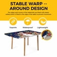 thumbnail image 4 of Blue Christmas Snowman Table Cloths for 5 Foot Rectangle Tables, Xmas Snowflake Elk Tree Balls Patio Waterproof Elastic Fitted Tablecloths, Washable Rectangular Table Cover for Camping, 4 of 8