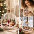 thumbnail image 7 of Clear Christmas Diorama Bauble Ornament 2D Winter Scene Festive Christmas Tree Hanging Decor for Mantel Window Holiday Gift Idea, 3.15In #, 7 of 7