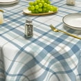 thumbnail image 4 of Summer Tablecloth 70×70 Inch Round, Buffalo Plaid Blue White Washable Seasonal Table Cover for Party Picnic Dinner Decor, 4 of 6