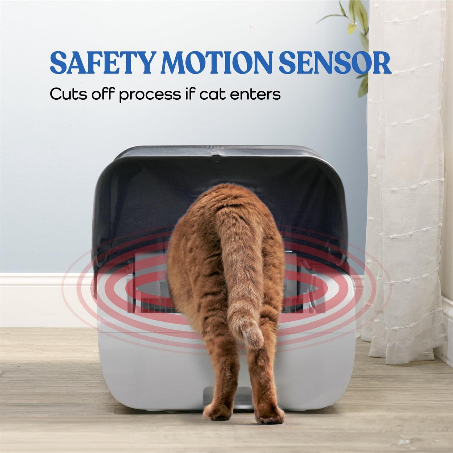 Pefilos Smart Cat Litter Box with Wide Opening, Automatic Self-Cleaning for Easy Maintenance, ABS Material, White