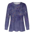 thumbnail image 4 of Dihao Plus Size Long Sleeve Pullover Tops for Women 2024 Winter Blouse Women's Casual Fashion Loose Pleated Crew-Neck Printed Long-Sleeved Tops, 4 of 5