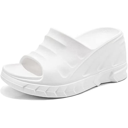 

Slippers for Women Sandals Non Slip Quick Drying Thick Sole 8CM Peep Toe Spa Beach Indoor&Outdoor Casual Fashion