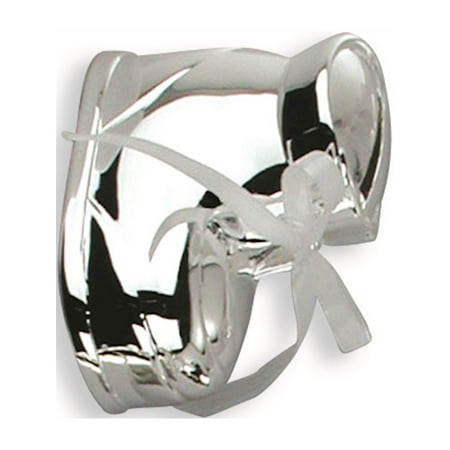 - Interchangeable Ribbon Baby Bootie Silver-Plated Polished Metal Bank Designer Jewelry by Sweet Pea
