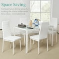 thumbnail image 6 of Best Choice Products 5-Piece Kitchen Dining Table Set w/ Glass Tabletop, 4 Faux Leather Chairs - White, 6 of 7