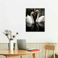 thumbnail image 2 of Nawypu  Black and White Swans canvas wall art, Animal poster painting, decorative art for couples' bedroom, kitchen, office, gifts for loved ones, Valentine's Day gifts, 2 of 4