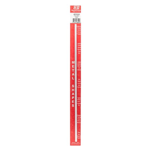 Varilla redonda de aluminio K&S de 0,5 cm x 30 cm para manualidades