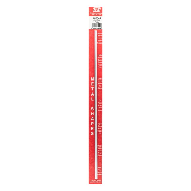 Varilla redonda de aluminio K&S de 0,5 cm x 30 cm para manualidades