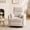 Corduroy-Ivory, variant on Power Swivel Rocker Recliner Chair with USB & Type-C Ports,Electric Glider Recliner with 2 Pillows,Suede,Gray
